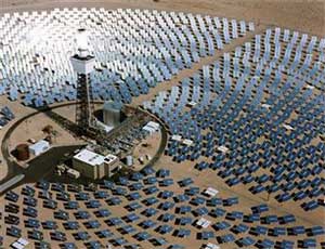 huge solar power production plant