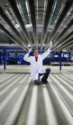 inspecting the solar thermal collectors